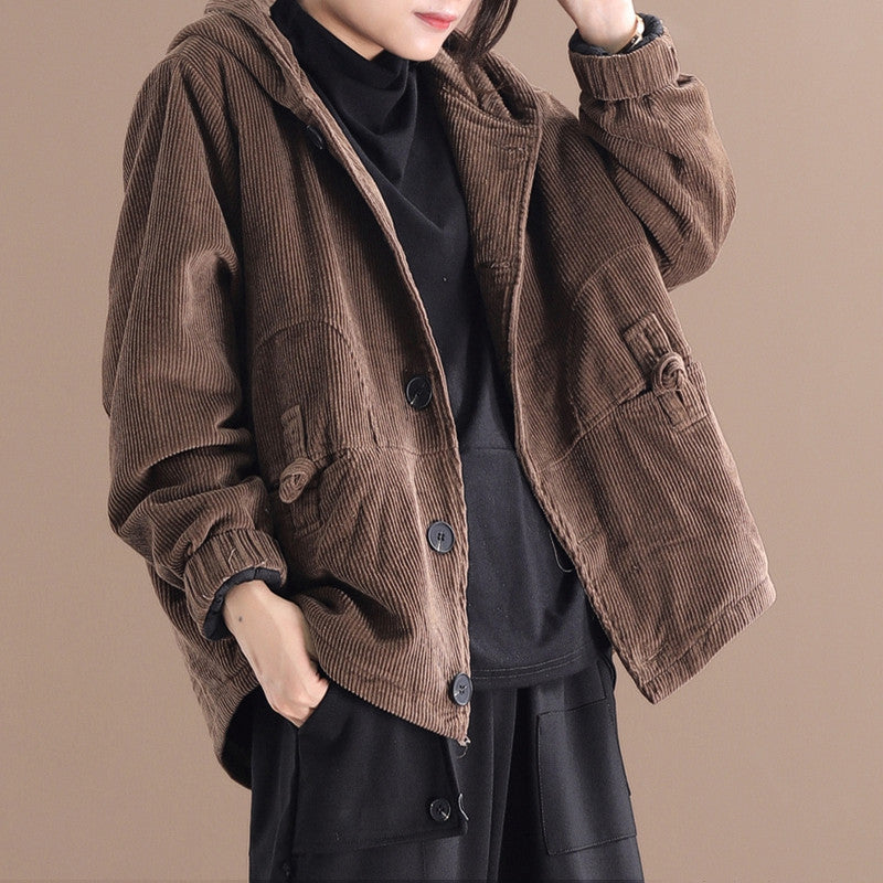 Corduroy Women's Short Jacket Women