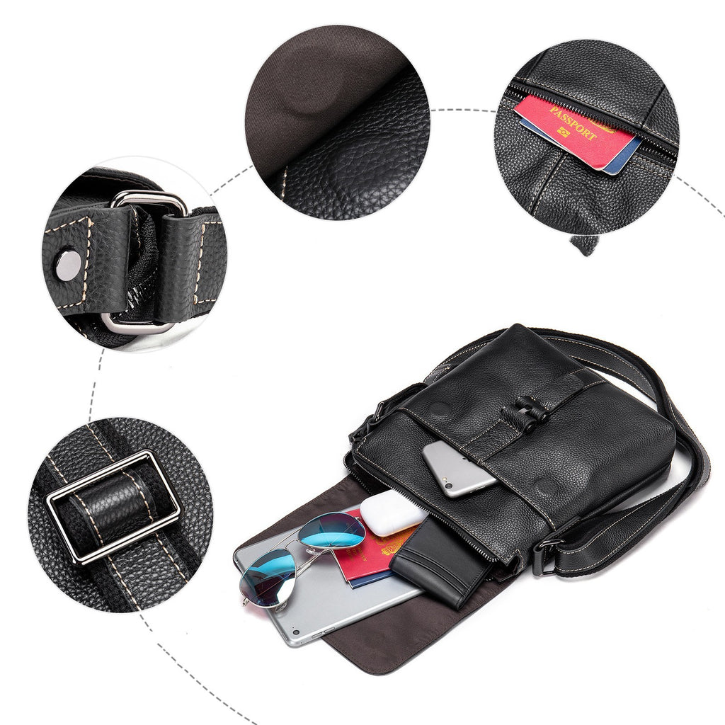 Large Capacity Cowhide Shoulder Bag For Men
