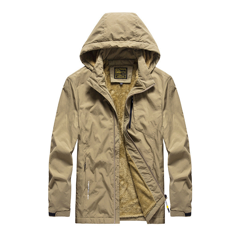 Jacket Men Plus Fleece Thick Casual Jacket Coat Youth