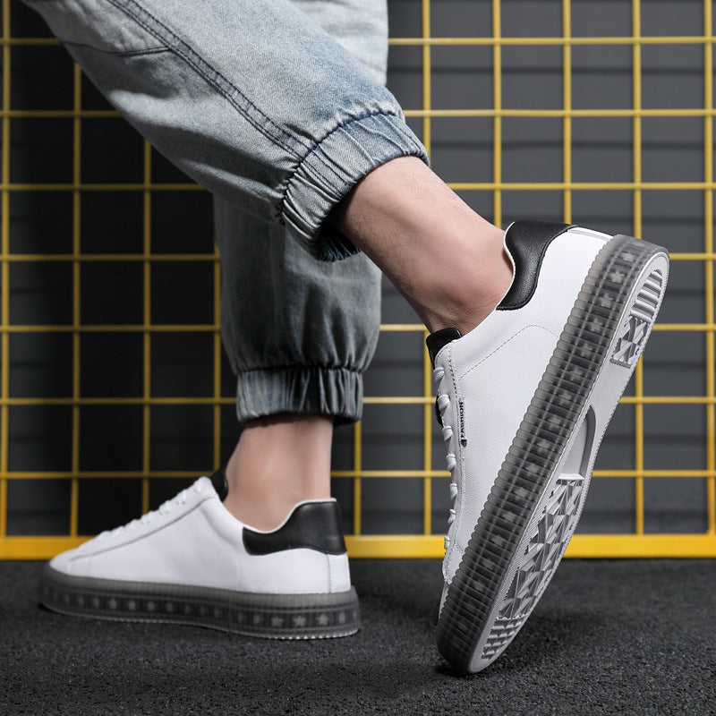 Sports Casual Cowhide Rubber Sole Shoes